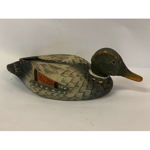 162 - Vintage Painted Wood Decoy Duck. 40cms