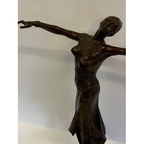 172 - Art Deco Style Bronze Figure Of A Dancing Lady. 38 cms High