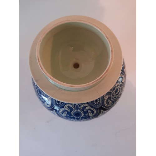 30 - Large Dutch Blue and White ginger jar with lid. 34cm high