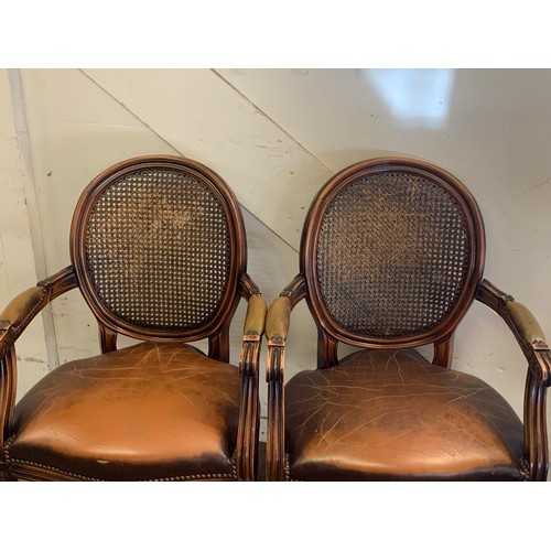 23 - Pair Of French Louis Style Leather Chairs.