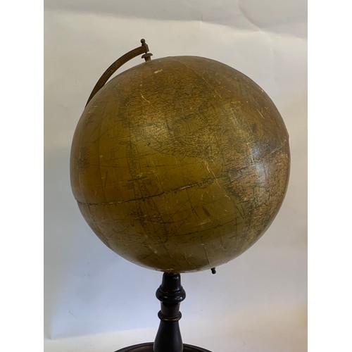 103 - Large Antique Globe On Original Base