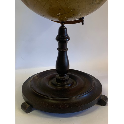 103 - Large Antique Globe On Original Base