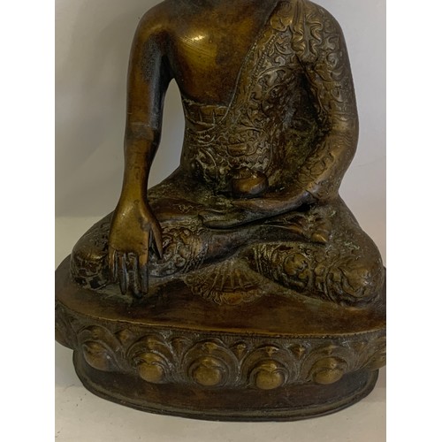 187 - Bronze Seated Buddha. 32 cms High