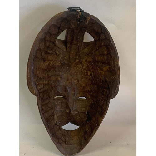 190 - Large Vintage Hand Hewn Tribal Art Face Mask 48cms