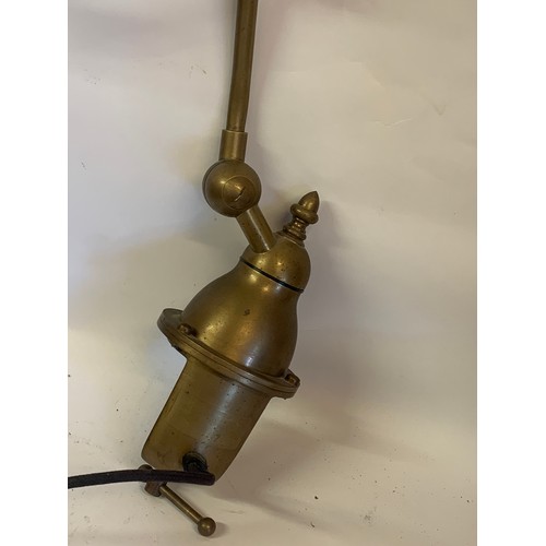 194 - Vintage Industrial Articulated Brass Clamp Lamp.