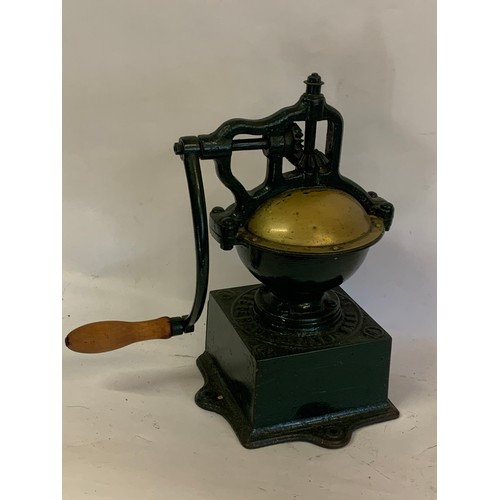 214 - Large Industrial Hand Crank Coffee Grinder. 41 x 37 x 25 cms