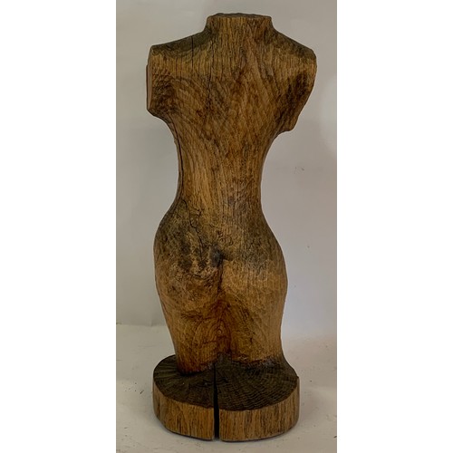 218 - Vintage Carved Wood Torso Standing 46 cms High