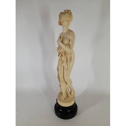 53 - tall resin figure of Venus of Canova, repair to neck, 65cm high