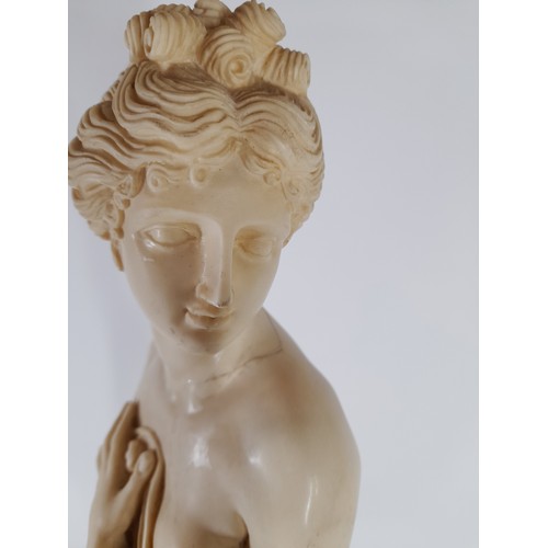 53 - tall resin figure of Venus of Canova, repair to neck, 65cm high