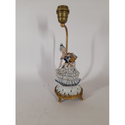 72 - Ceramic and metal Italian made table lamp in need of rewire, 35cm high