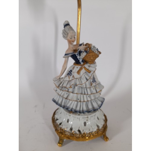 72 - Ceramic and metal Italian made table lamp in need of rewire, 35cm high