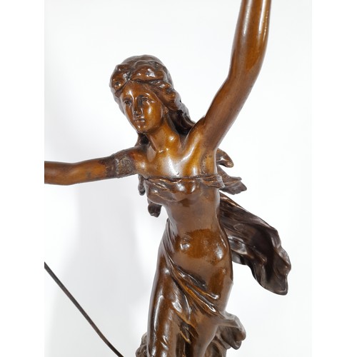 100 - Large Bronze Figure with repair to arm and base, 55cm high