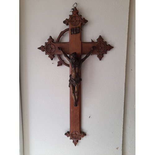 17 - Large Corpus Christie on wooden cross 70cm x 37cm