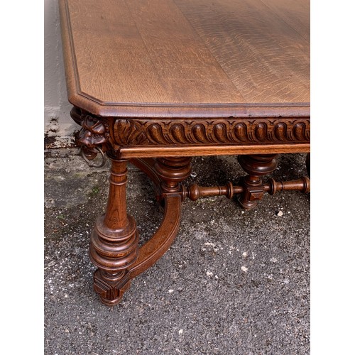 24 - Decorative French Table With Lion Head Corner Adornments. 137 x 97 x 72 cms