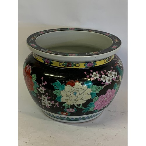 236 - Hand Painted Japanese Planter / Bowl . 30 x 22 cms