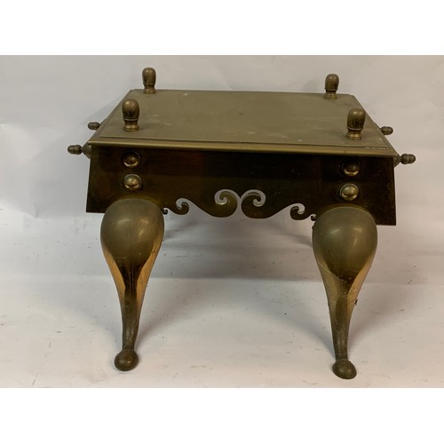 54 - Antique Solid Brass Hearth  Footman. 47 x 39 x 36 cms