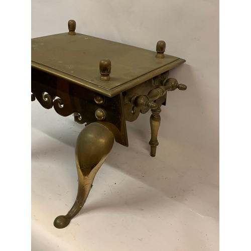 54 - Antique Solid Brass Hearth  Footman. 47 x 39 x 36 cms