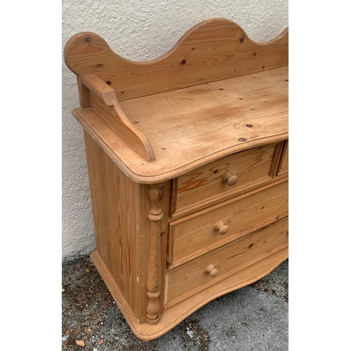 57 - Vintage Pine Wash Stand With Two Over Three Drawers. 103 x 44 x 102 cms