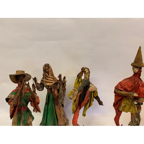 261 - Four Folk Art Papier Mache Figures Largest. 48 cms High