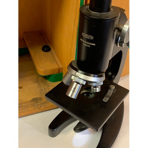 273 - Vintage Cased Educational Czech Meopta  Microscope.