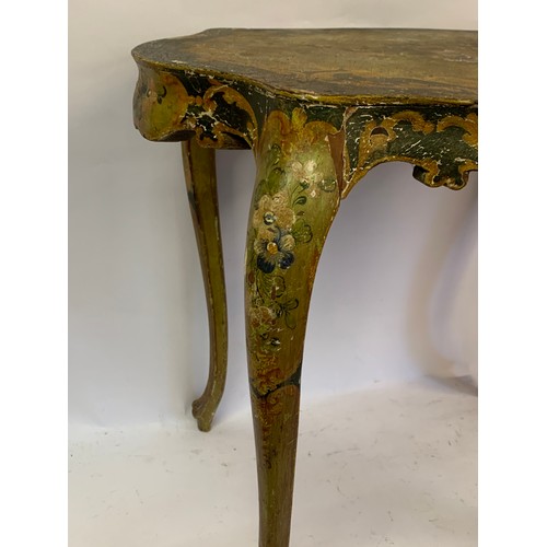 65 - Antique Painted Venetian Style Painted Table. 61 x 44 x 57 cms