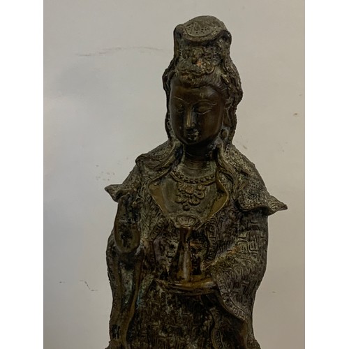 286 - Bronze  Guan Yin / Guanyin Thai Figure Standing On A Turtle 
.35 cms High