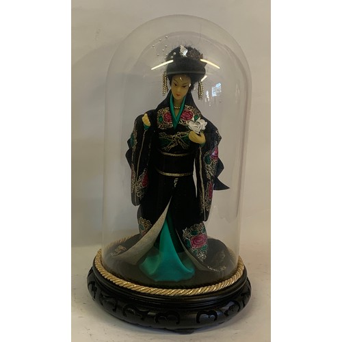 296 - Glass Domed Chinese Figure 40 cms High