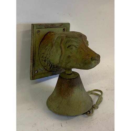 309 - Cast Iron Wall Mounting Bell In The Form Of A Dog.