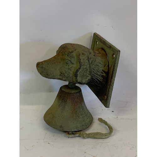 309 - Cast Iron Wall Mounting Bell In The Form Of A Dog.