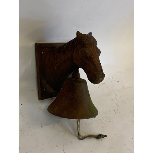 310 - Similar To Previous Lot Cast Iron Wall Mounting Bell In The Form Of A Horse..