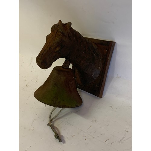 310 - Similar To Previous Lot Cast Iron Wall Mounting Bell In The Form Of A Horse..