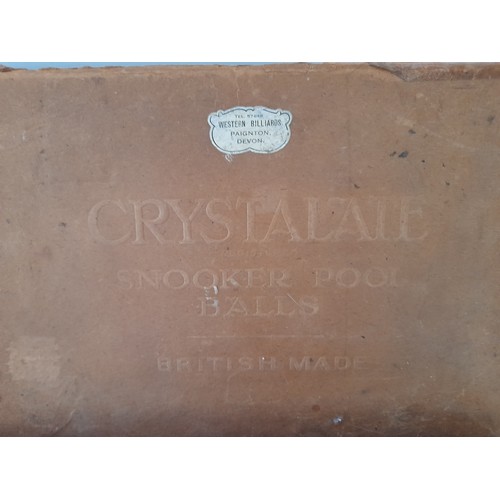 162 - 2 x boxes of Billiard/Snooker balls. Riley and  Crystalate snooker balls supplied by Western Billiar... 