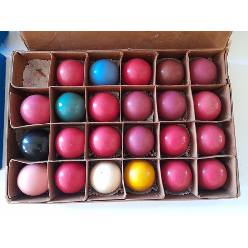 162 - 2 x boxes of Billiard/Snooker balls. Riley and  Crystalate snooker balls supplied by Western Billiar... 