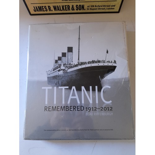 163 - Titanic Remembered sealed collection of Faxcimile Documents Collectors edition with a metal Titanic ... 