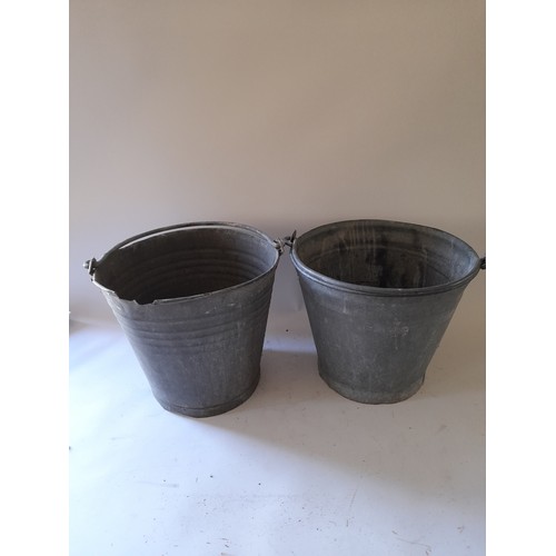 169 - 2 x vintage Galvanised buckets