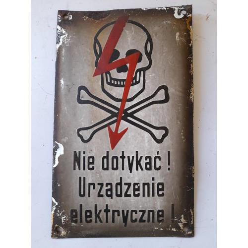 174 - 1 x Continental Danger Sign 25cm x 15cm