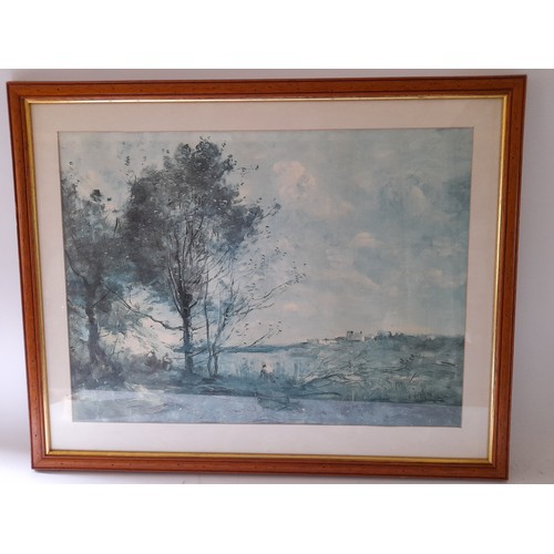 192 - Framed and Glazed Print of a Country Scene 76cm x 61cm