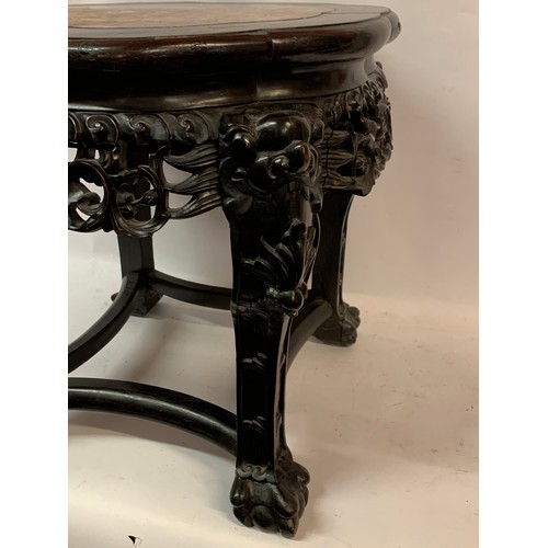 75 - Antique Chinese Marble Top Pot Stand. 45 x 45 x 46 cms