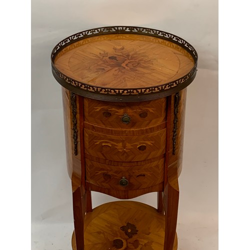 77 - Louis  XV Style Circular Side Table . 35 x 75 cms