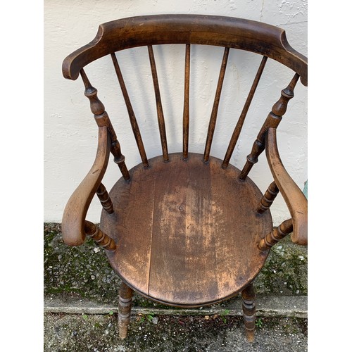 81 - Antique Spindle Back Elbow Chair.