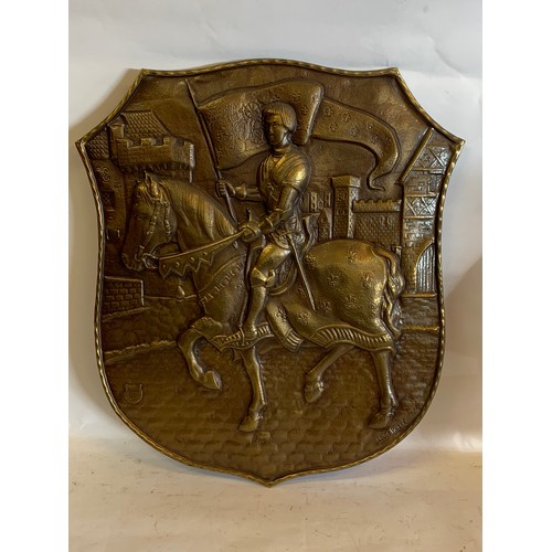 339 - Large Copper Relief Wall Plaque Singed To Bottom. 64 x 56 cms