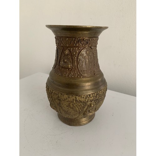 345 - Unusual Vintage Bronze Vase Having Buddha Motifs
15 cms h