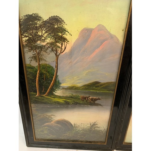 369 - Pair Of Framed And Glazed  Victorian Paintings By B Ward Of A Highland Landscape With Cattle. 67 x 3... 