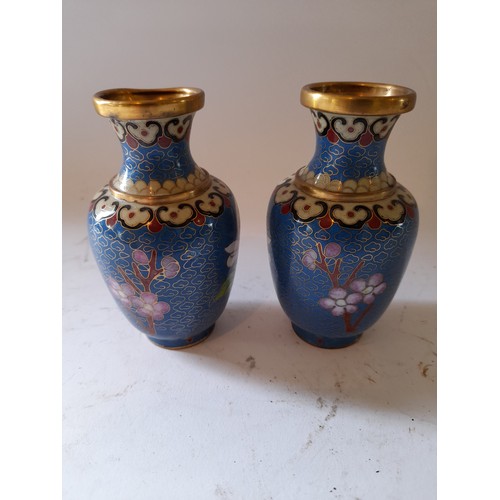 260 - A pair of small Cloisonne vases, 11cm high