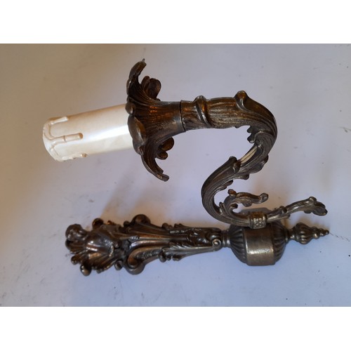 267 - Pair of metal wall lamps in need of rewire, 28cm high