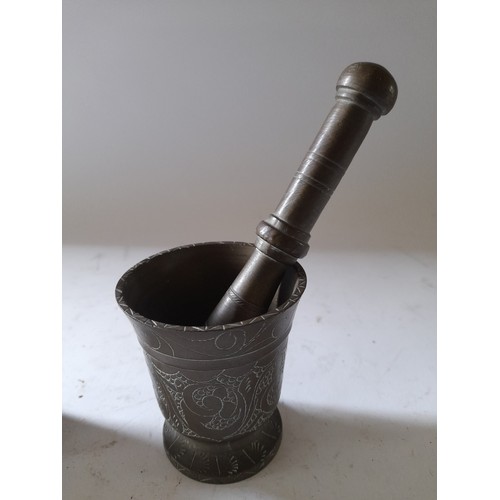 274 - 2 x Bronze Pestle and Mortars largest 7.5cm high