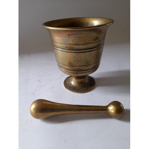 276 - Bronze Pestle and Mortar 12cm high