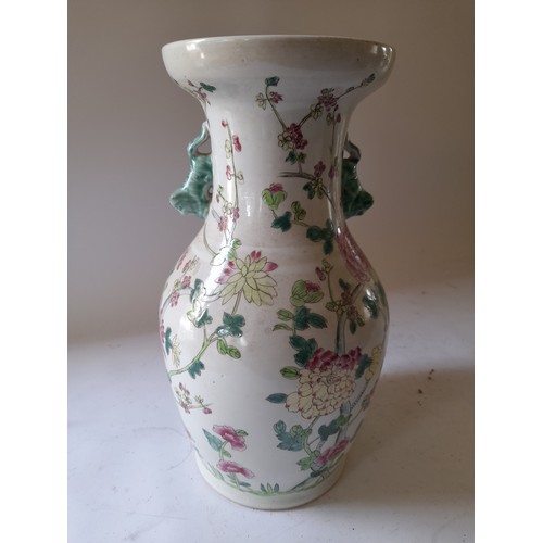 288 - Chinese vase Famille vert, mark to base. 35 cm high