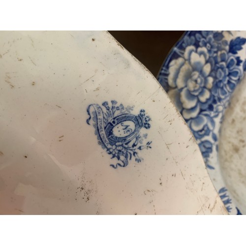 535 - Quantity Of Antique Blue And White Chinaware Etc To Include Classical Style Victorian Chargers , Mas... 