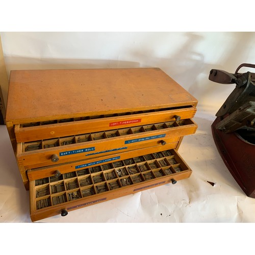 538 - Vintage Printing Press Along With A Large Quantity Of Text Blocks Etc